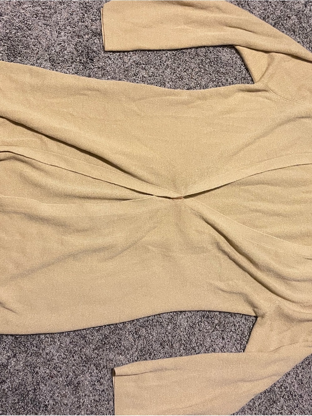 Women's Twist-Front Long Sleeve Sweater - Tan